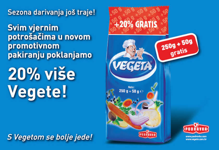 20% više Vegete