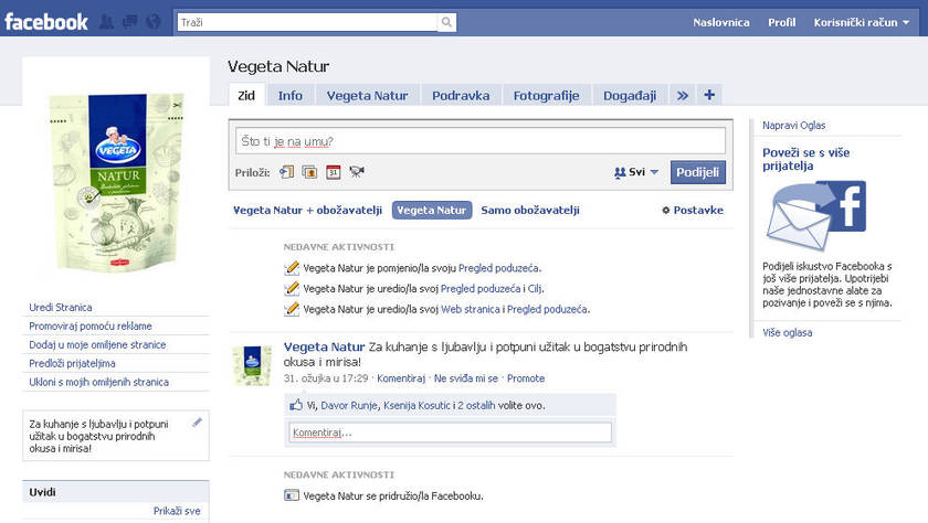 Vegeta Natur na Facebooku